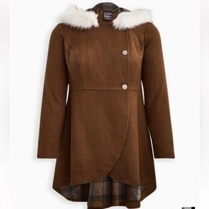 Torrid Outlander Tweed + Fur Riding Coat 00